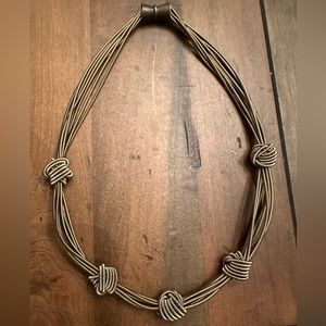 Short Bronze Piano Wire Necklace